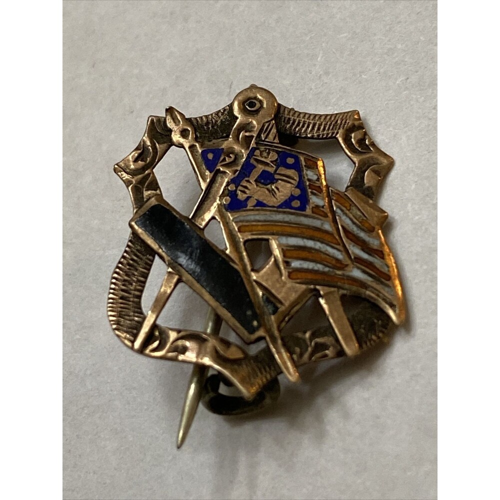 Jr. Order United American Mechanics Antique Lapel Pin Fraternal OUAM